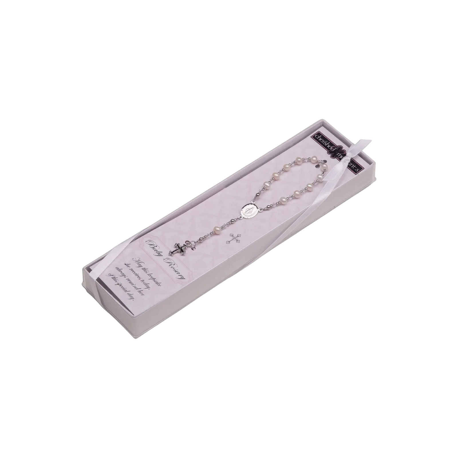 Gold Plated Sterling Silver White Baby Rosary