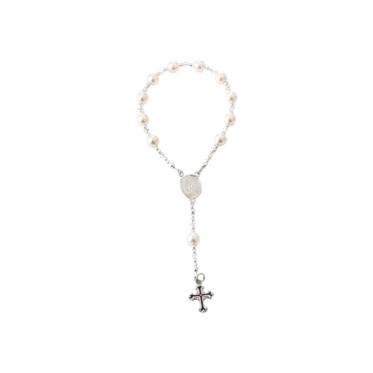 Gold Plated Sterling Silver White Baby Rosary