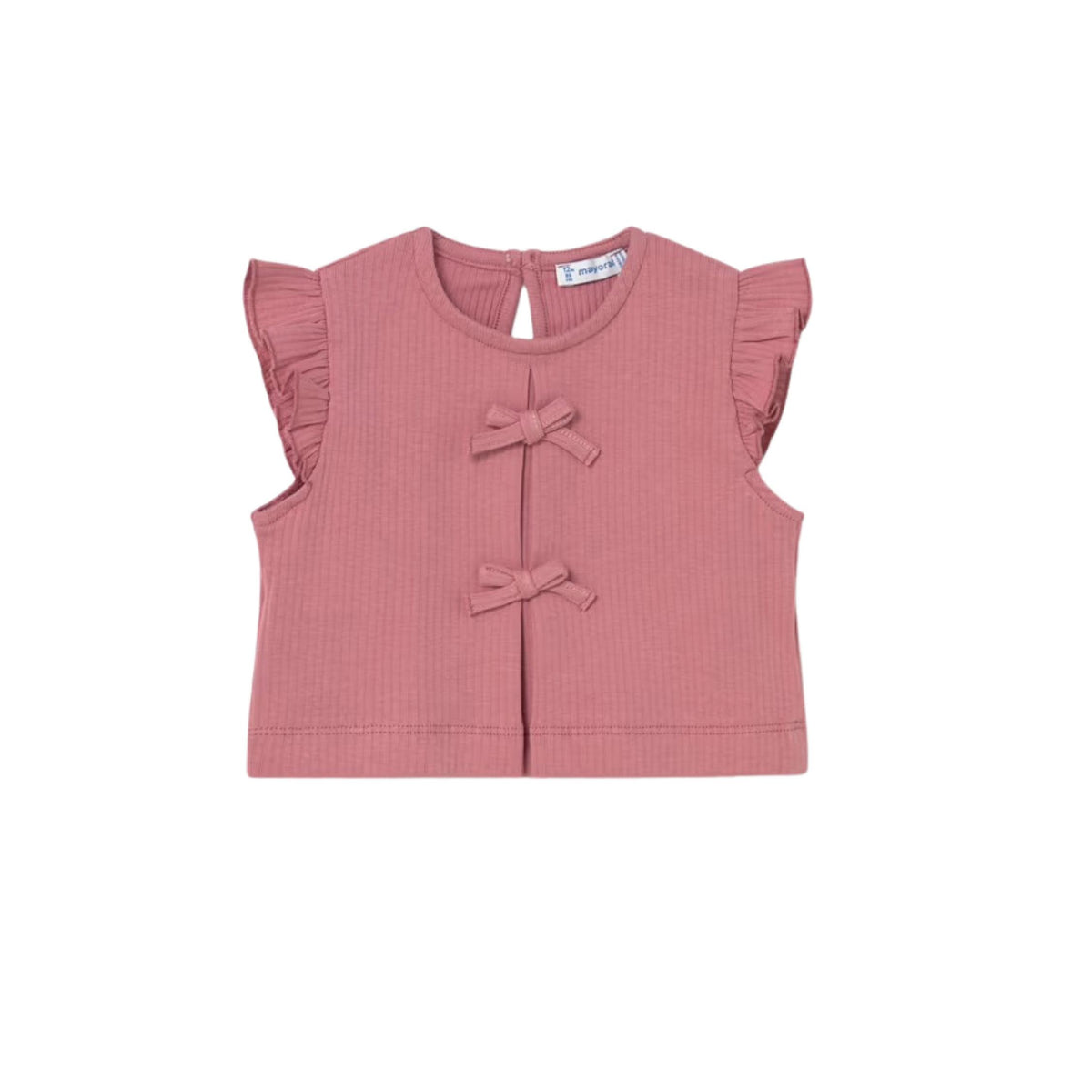 Baby Girl Bow Ribbed Knit Top