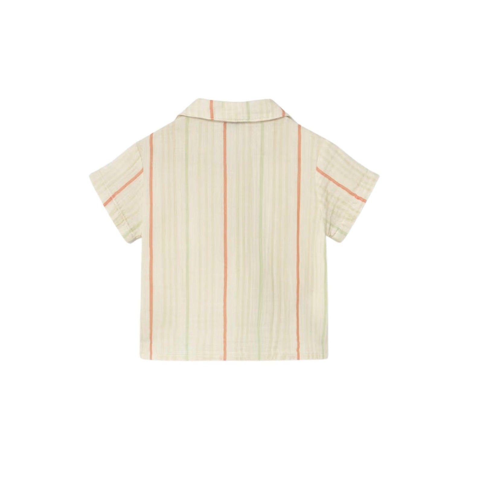 Baby Boy Mandarin & Green Stripe Button Down Shirt