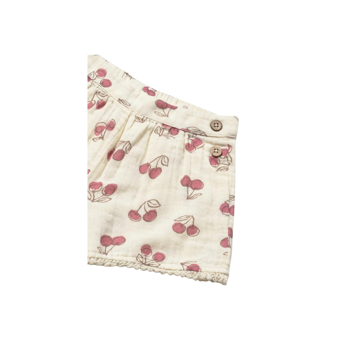 Baby Girl Cherry Print Cotton Short