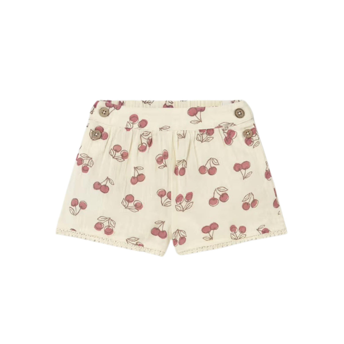Baby Girl Cherry Print Cotton Short