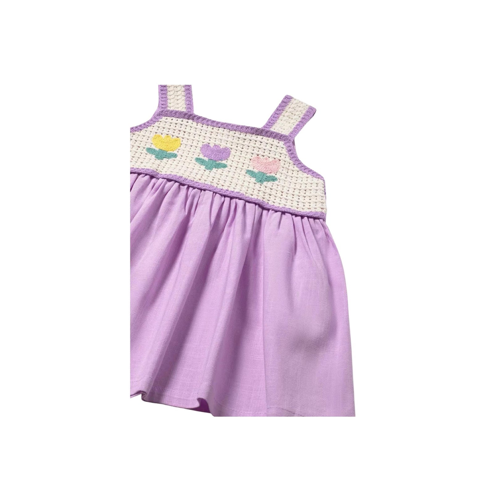Girls’ Lilac Crochet Dress