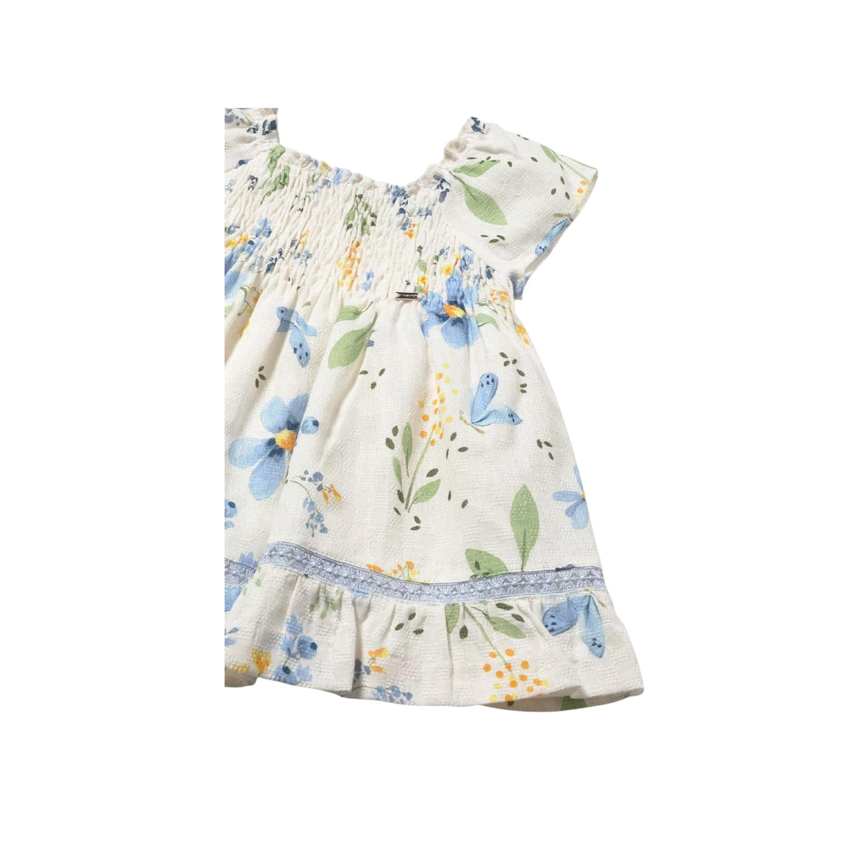 Baby Girl Spring Blue Flowers Cotton Dress