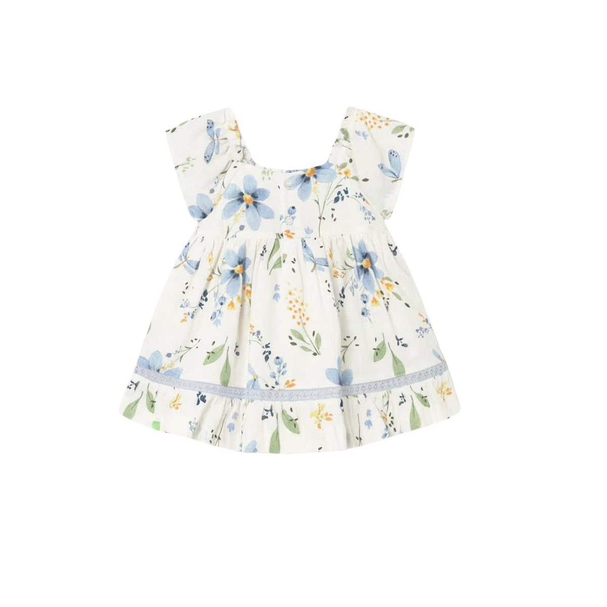 Baby Girl Spring Blue Flowers Cotton Dress