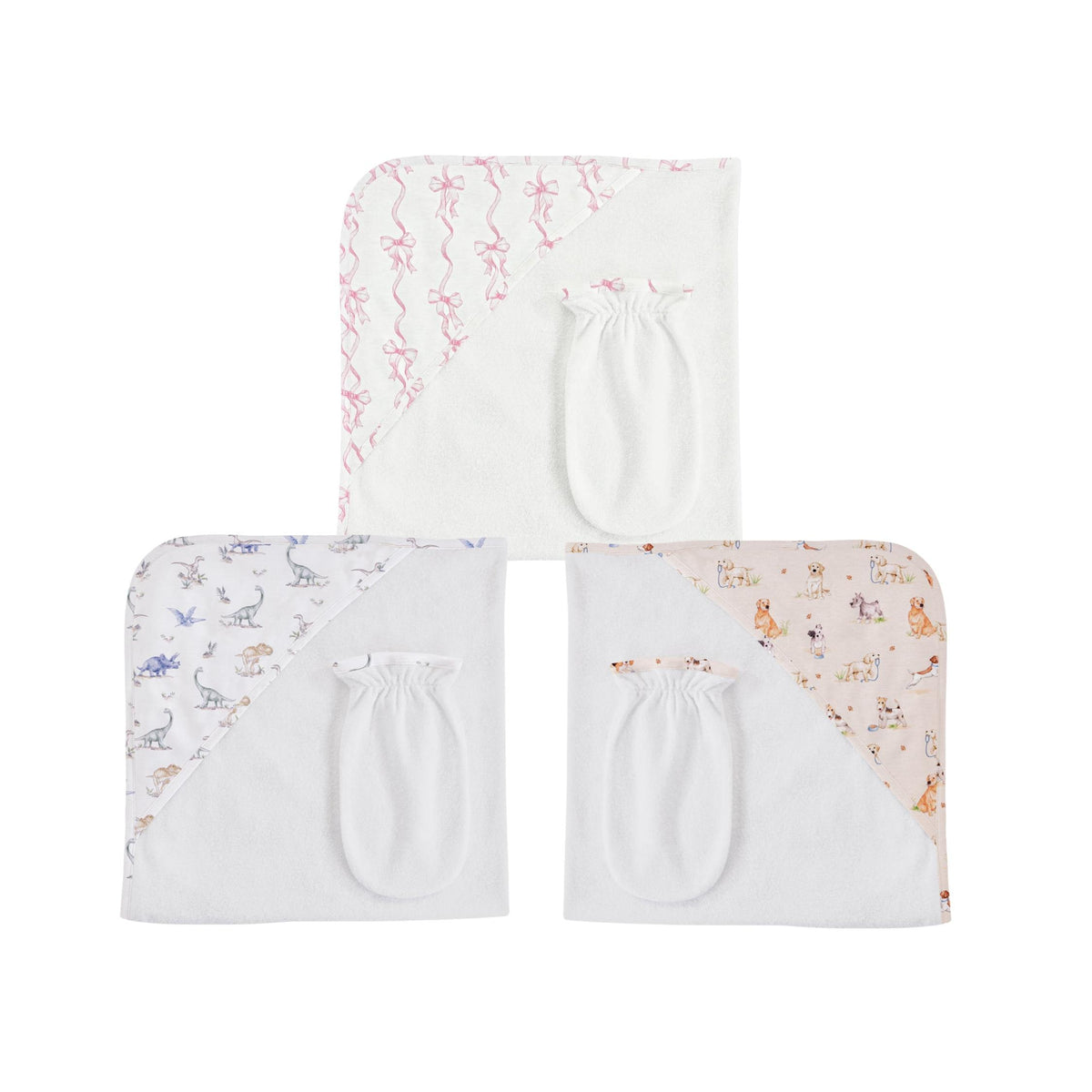 Pima Cotton Hooded Towel &amp; Mitt Sets