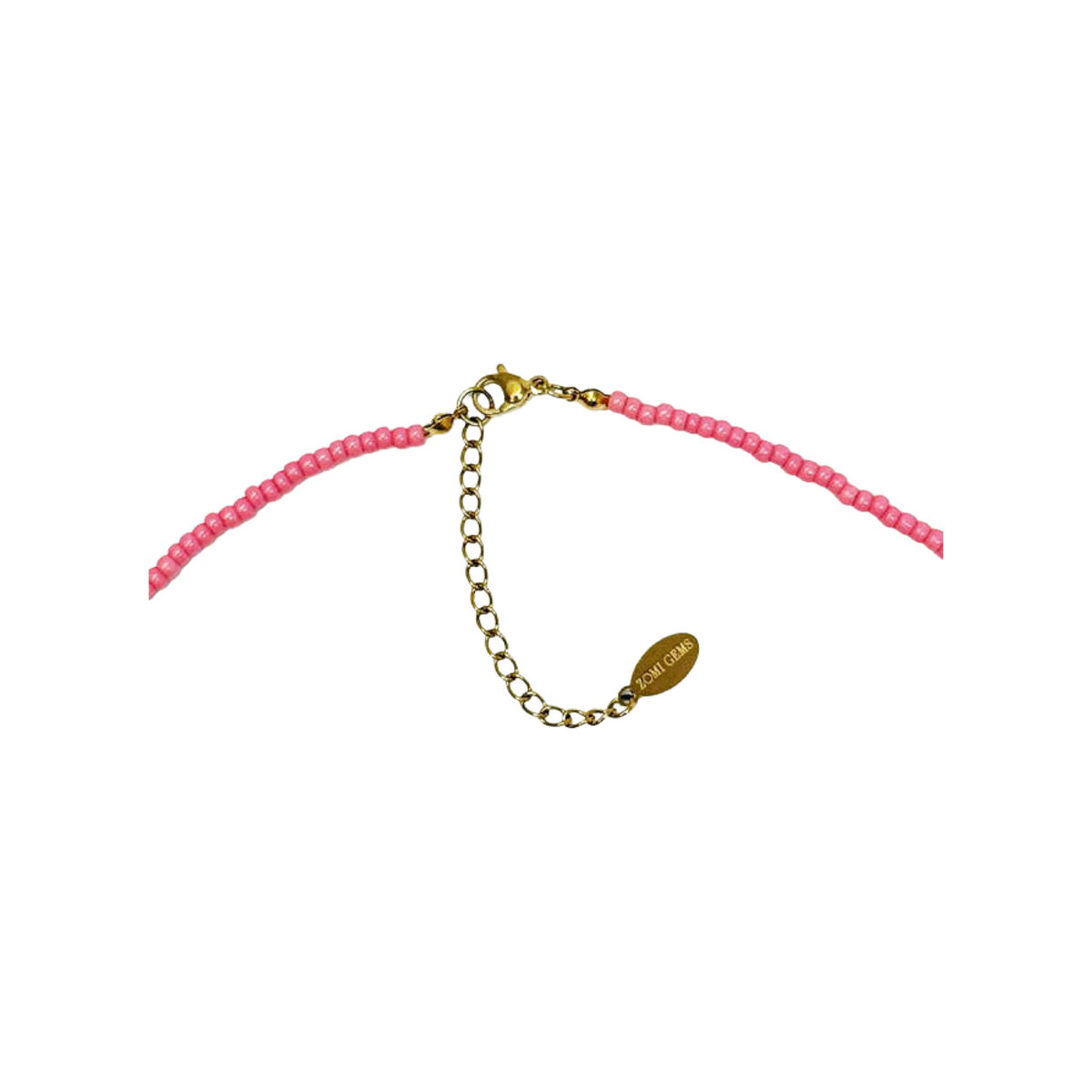 "Smile" Pink Bead Necklace