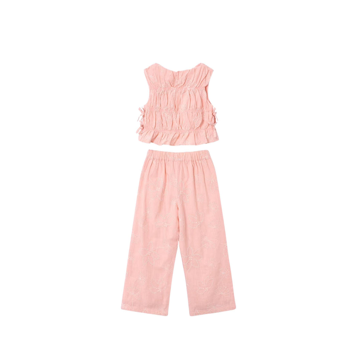 Girls’ Pink Blush Ruched Top &amp; Pant Set