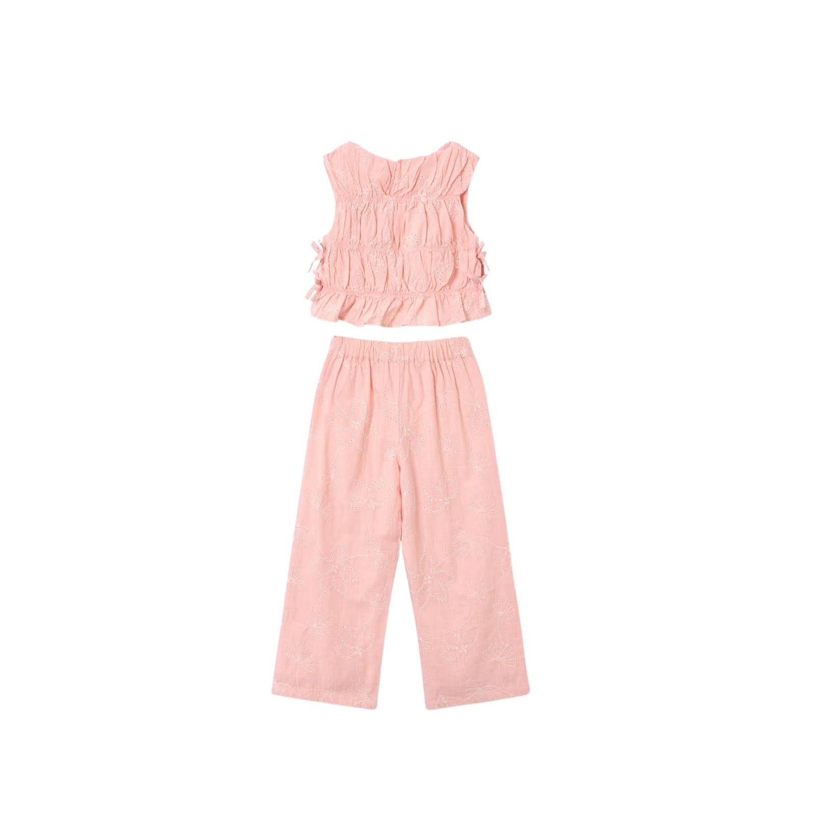 Girls’ Pink Blush Ruched Top & Pant Set
