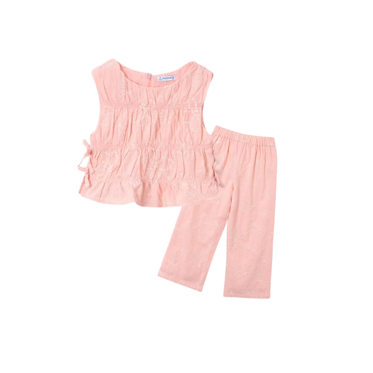 Girls’ Pink Blush Ruched Top &amp; Pant Set