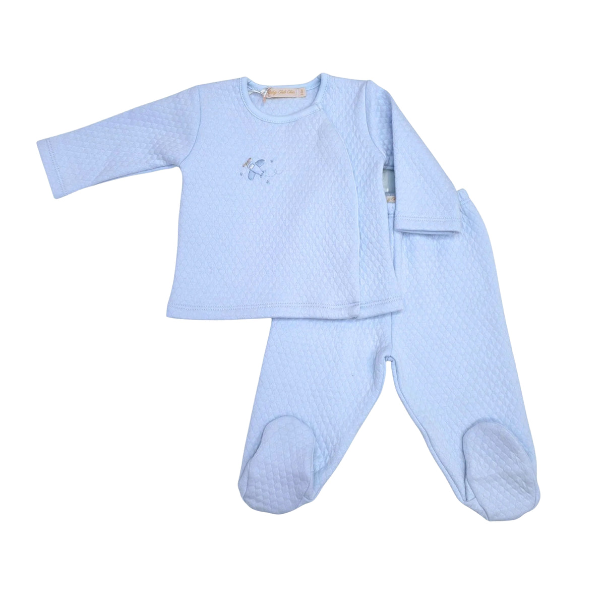 Lullaby Flight Embroidered Jacquard 2-Piece Footed Set
