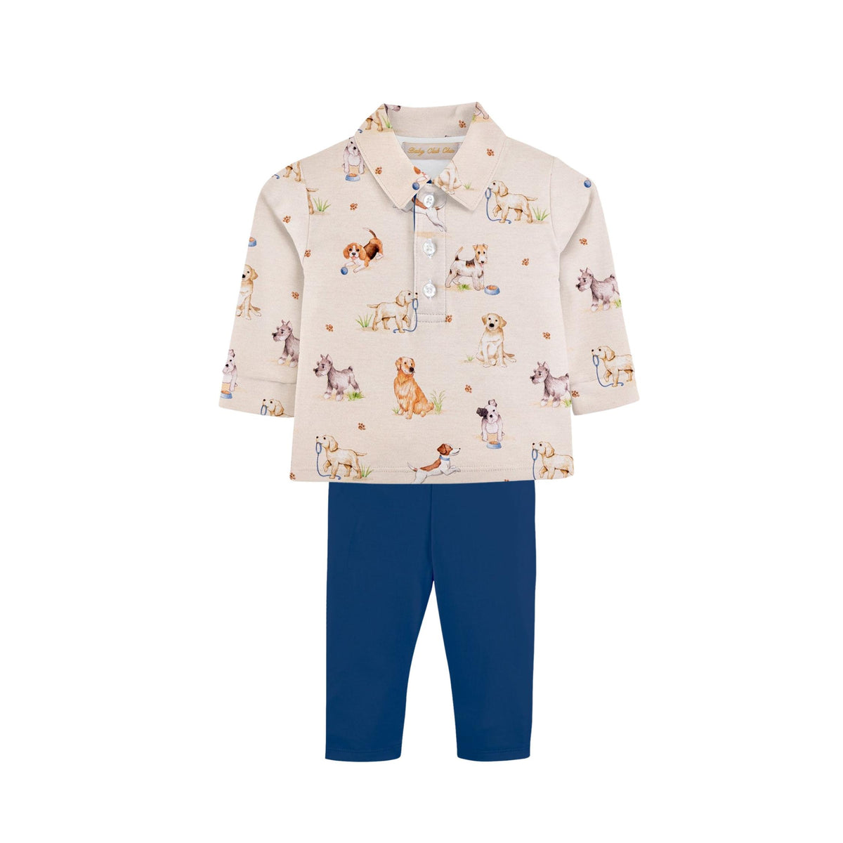Dog Days Long Sleeve Collared Shirt &amp; Pant Set