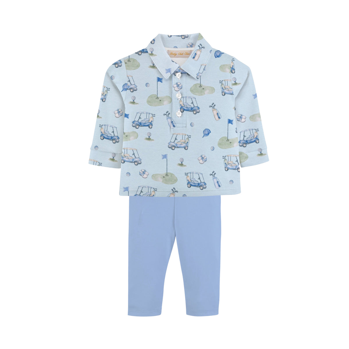 Tee Champs Long Sleeve Collared Shirt &amp; Pant Set