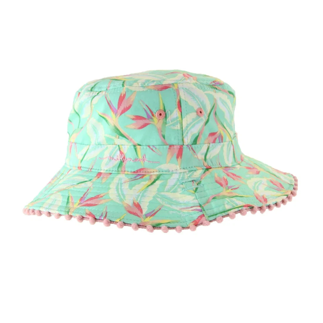 Girl’s Birds of Paradise Print Reversible Bucket Hat