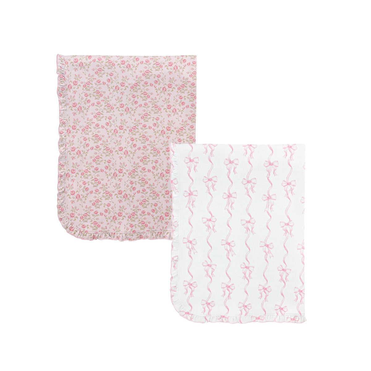 Printed Pima Cotton Ruffled Receiving Blankets