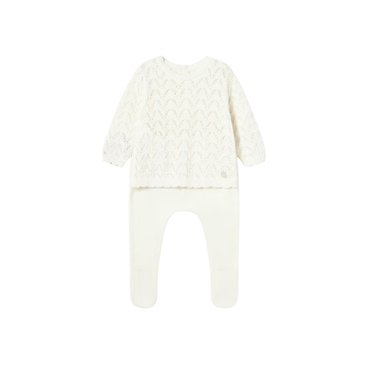 Newborn Girl Cream Knit Pant &amp; Sweater Set