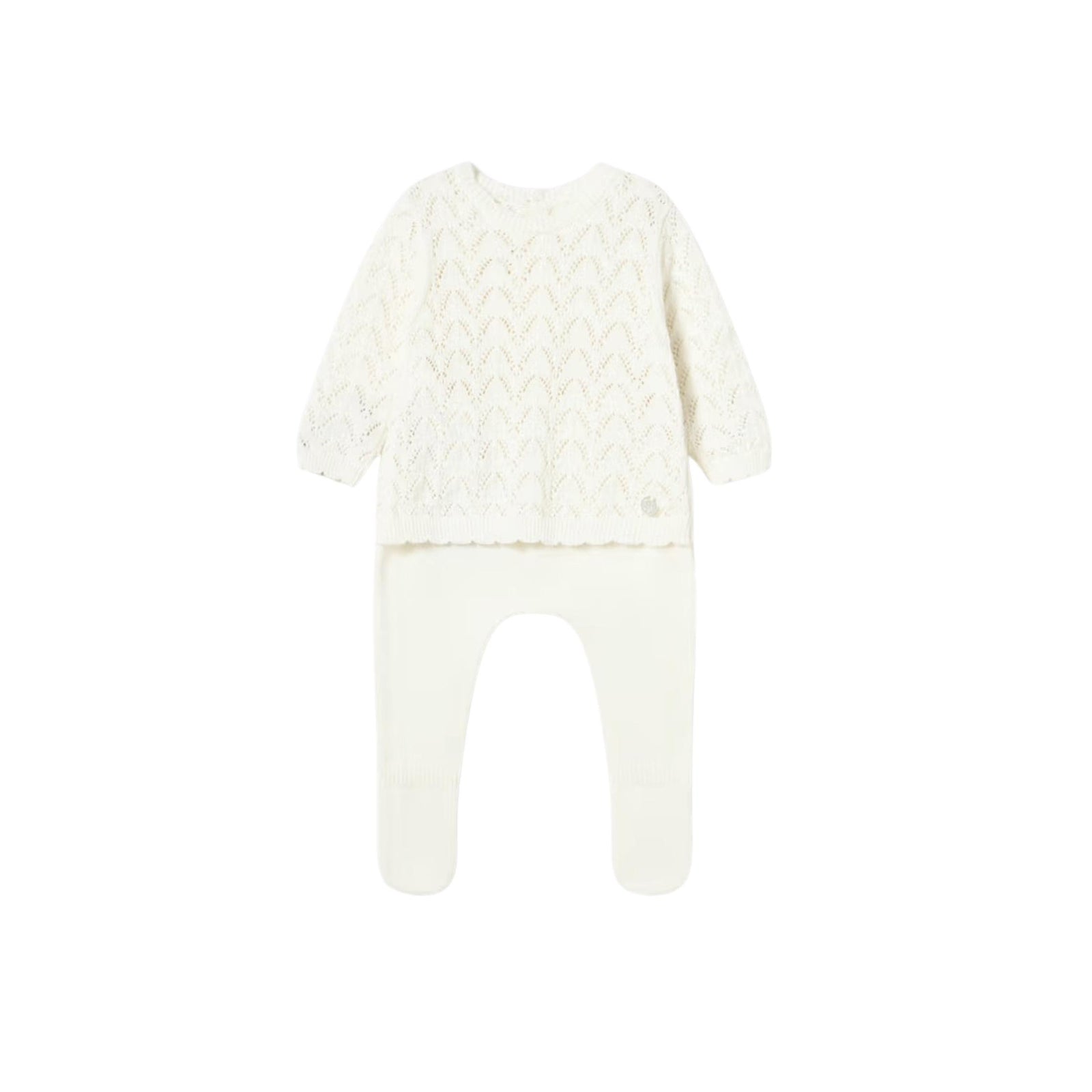 Newborn Girl Cream Knit Pant & Sweater Set