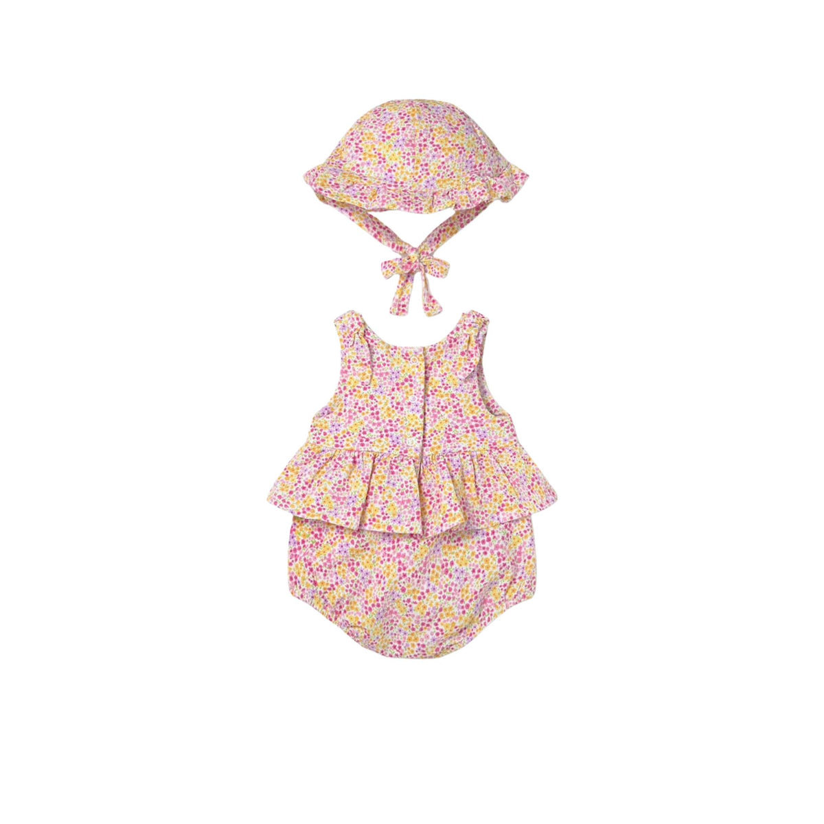 Baby Girl Floral Romper and Sun Hat