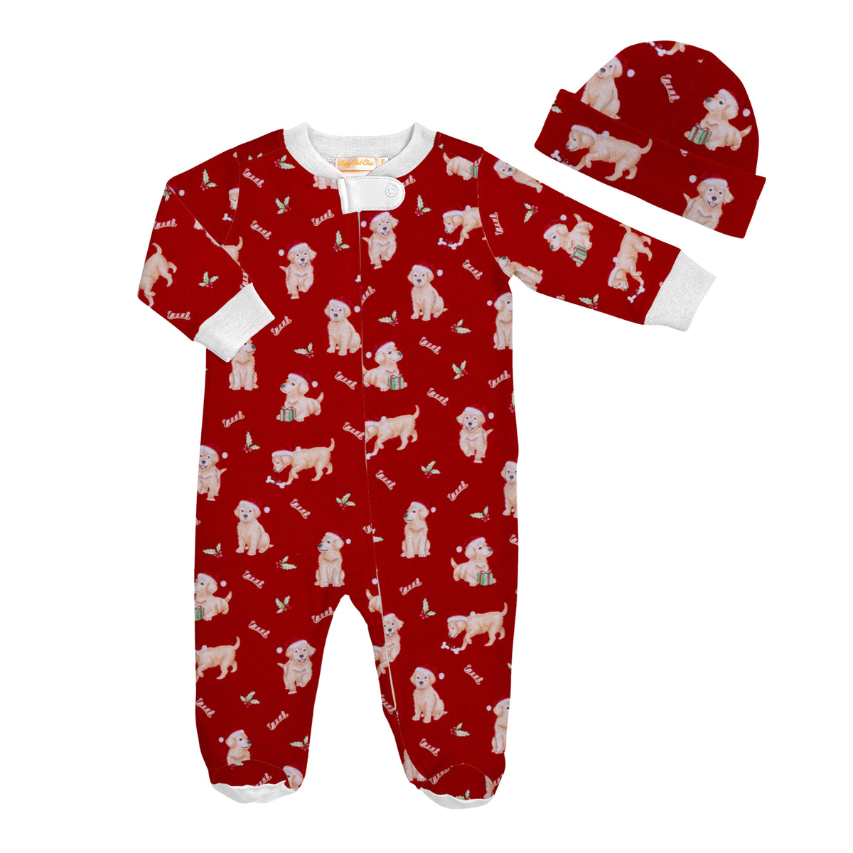 Golden Christmas Pima Cotton Footie