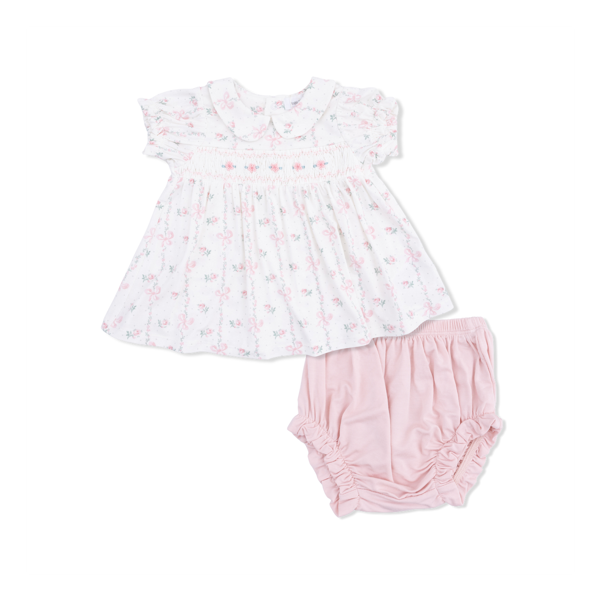 Dainty Buds &amp; Bows Smocked Dress Set