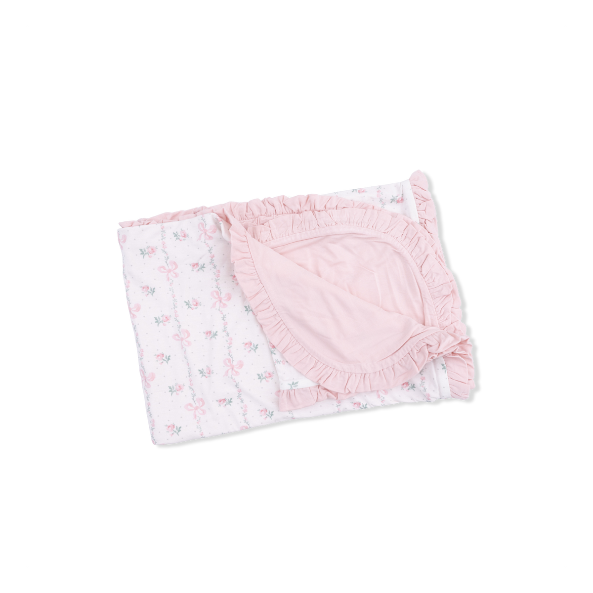 Dainty Buds &amp; Bows Ruffle Blanket