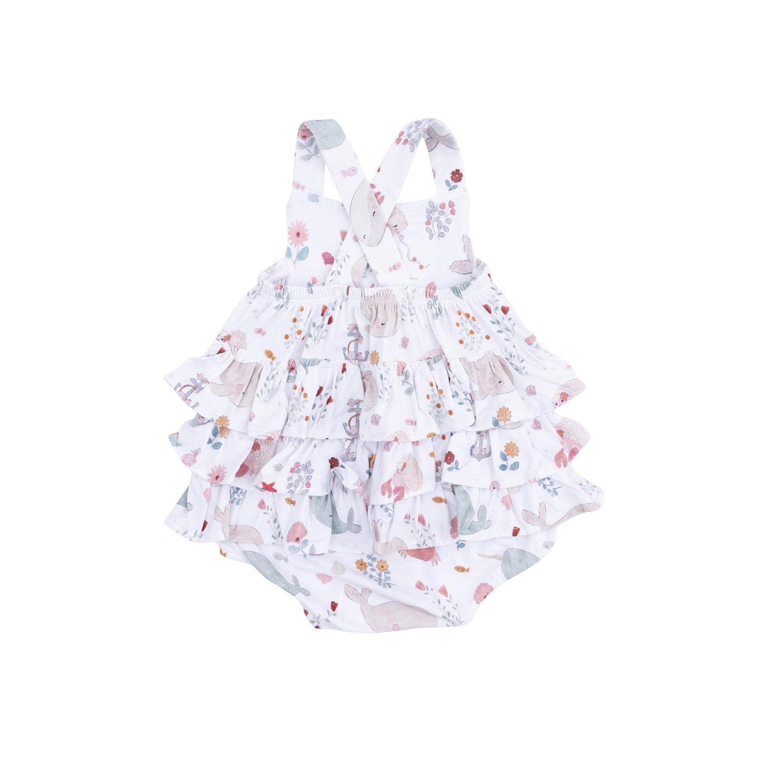 Baby Girl Garden Sea Creatures Ruffle Sunsuit