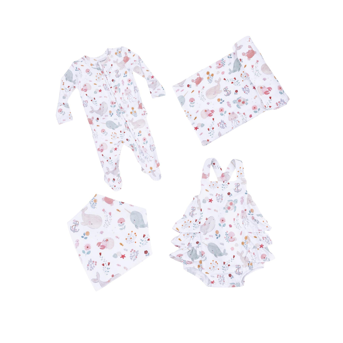 Garden Sea Creatures Swaddle Blanket