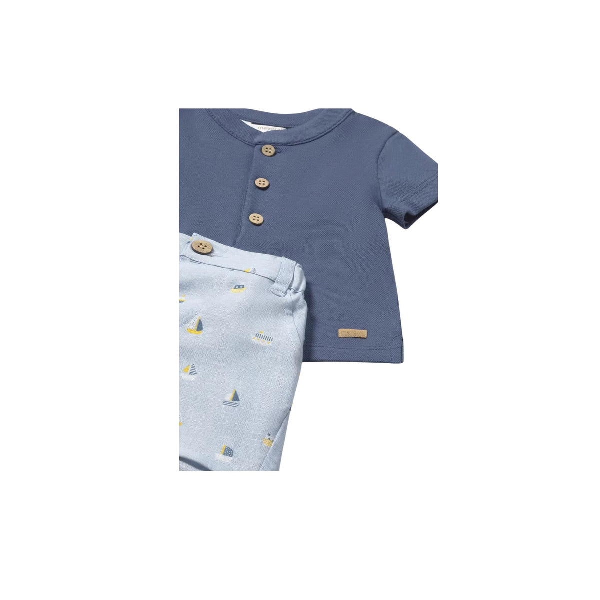 Baby Boy Sailboat Print Shorts and Polo Shirt Set