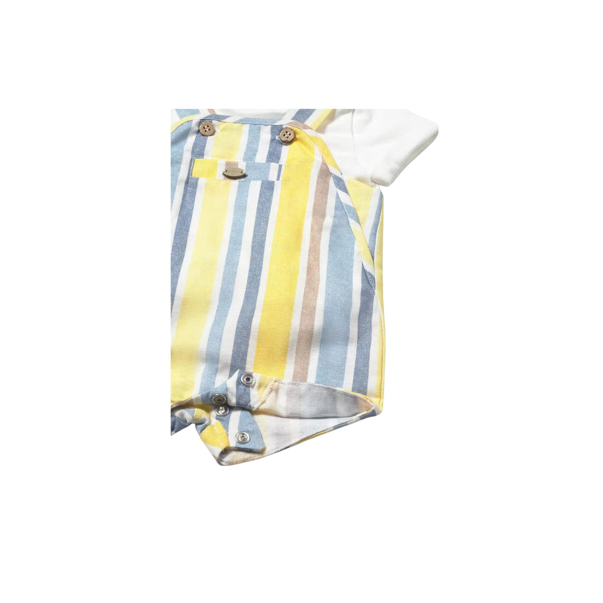 Baby Boys’ Striped Dungaree Short 2-Piece Set