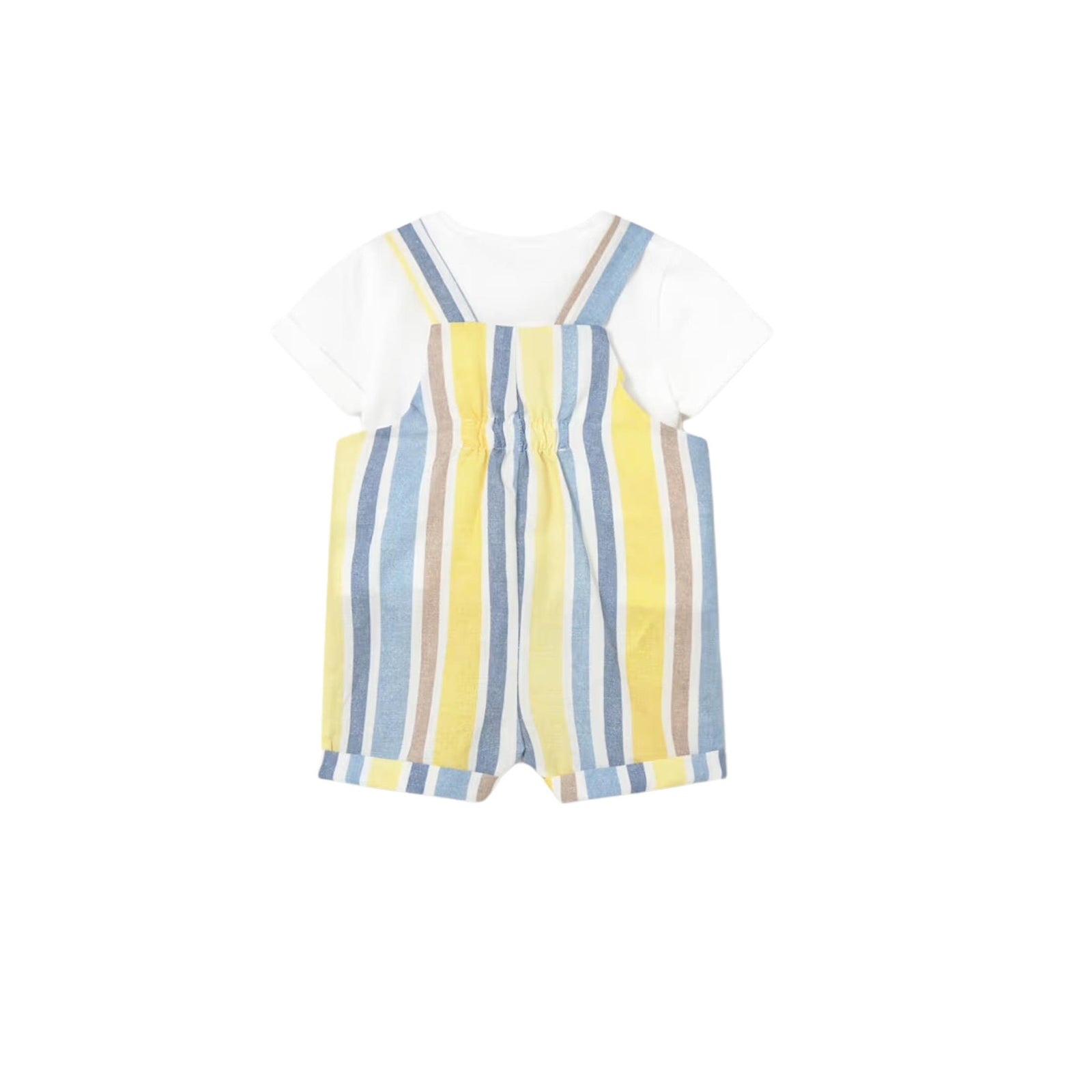Baby Boys’ Striped Dungaree Short 2-Piece Set