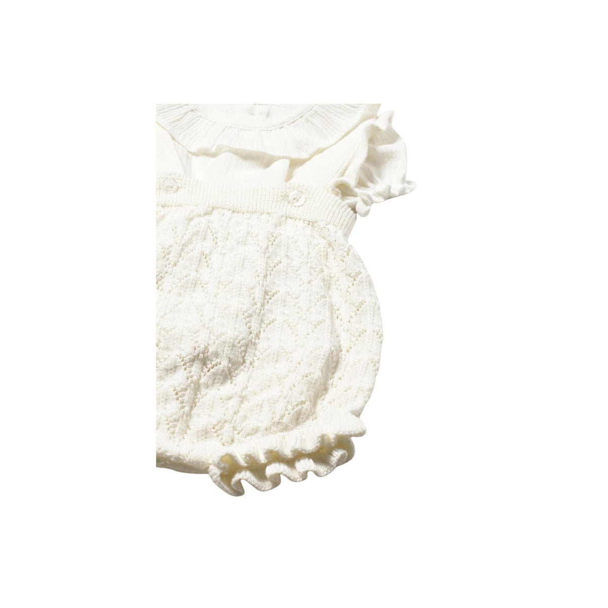 Layette Baby Girl Knit Dungaree Sets