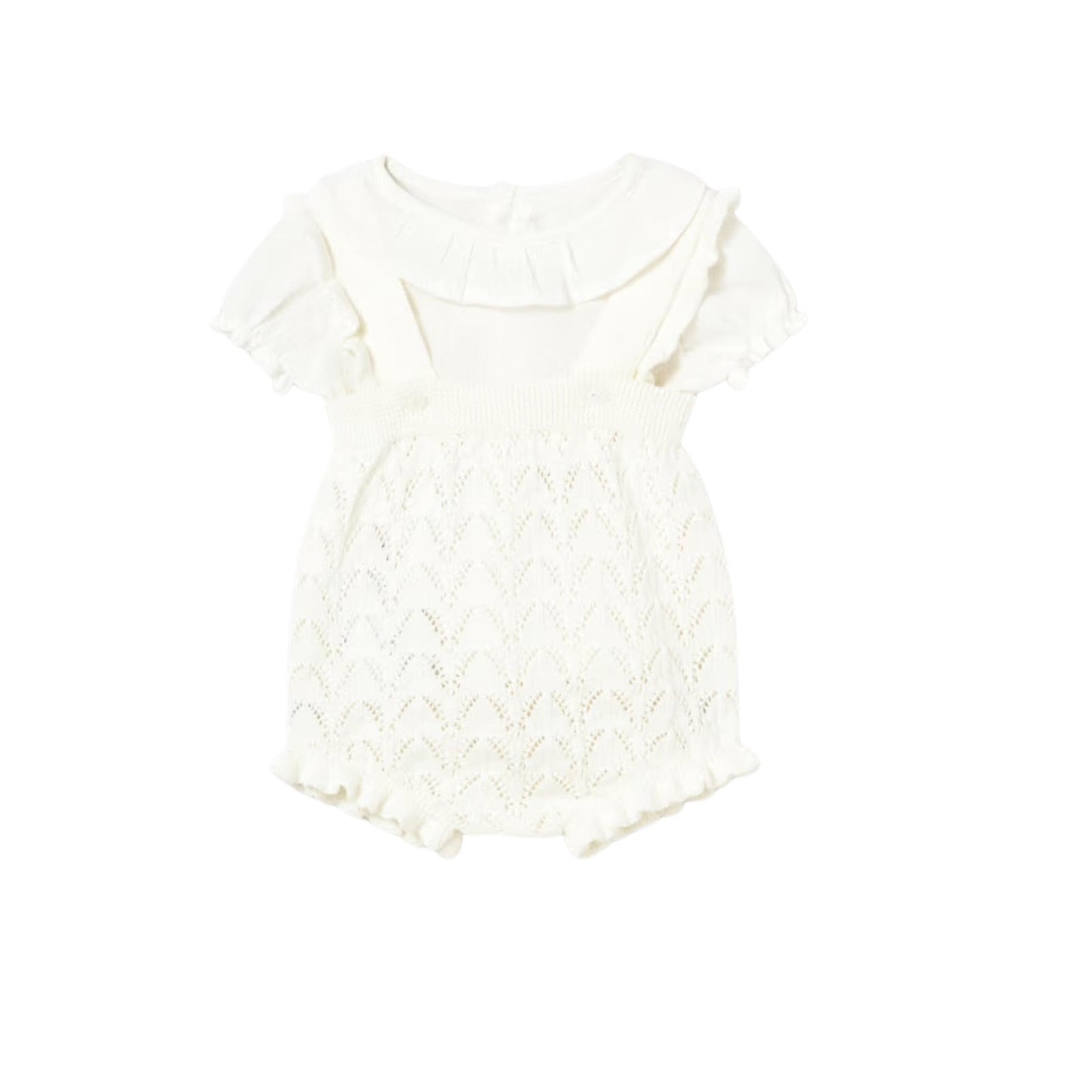 Layette Baby Girl Knit Dungaree Sets