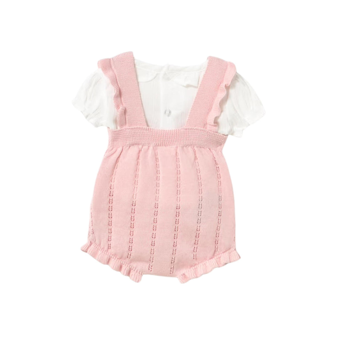 Layette Baby Girl Knit Dungaree Sets