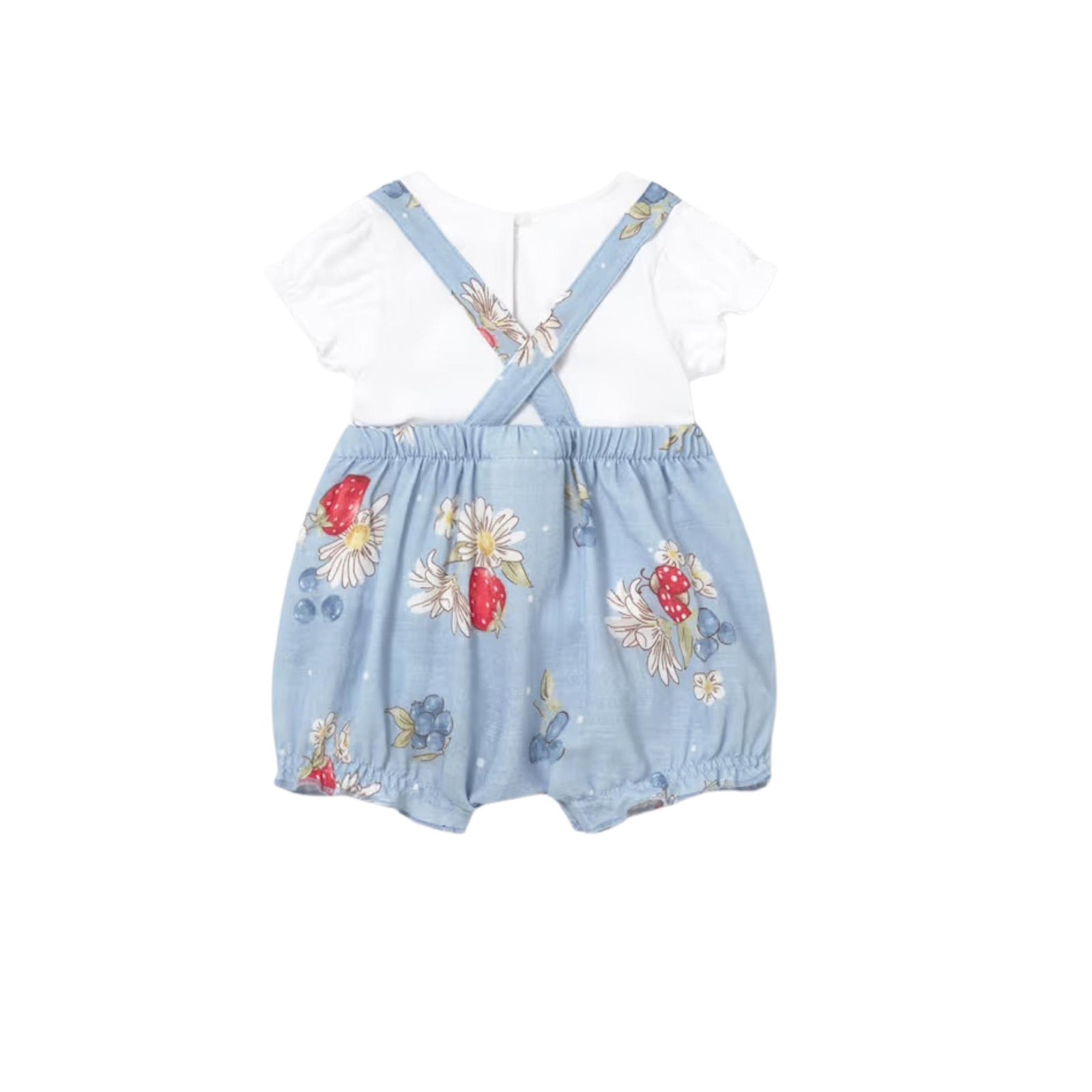 Layette Baby Girl Strawberry Dungaree and T-Shirt Set