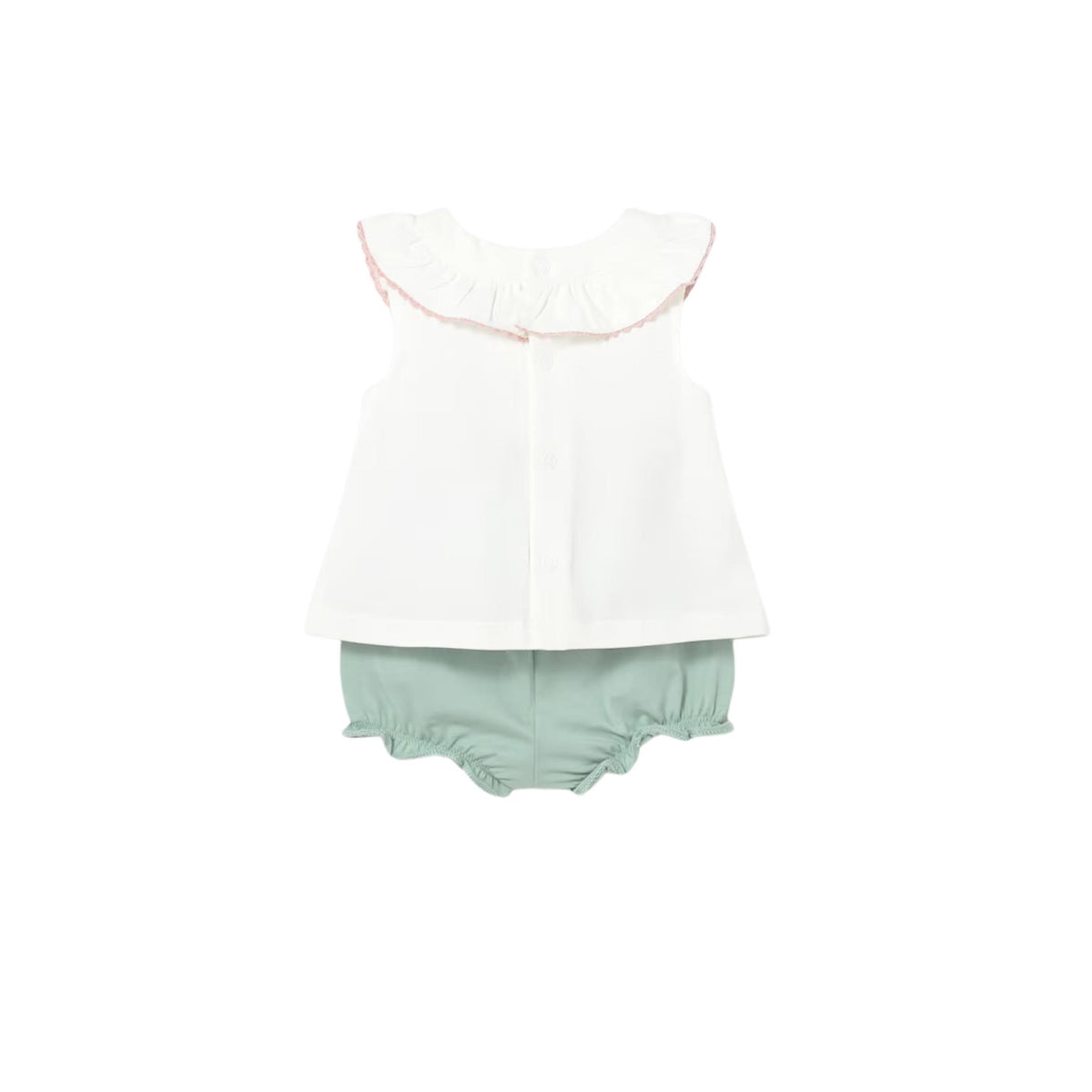 Layette Baby Girl Embroidered 2-Piece Shirt and Bloomer