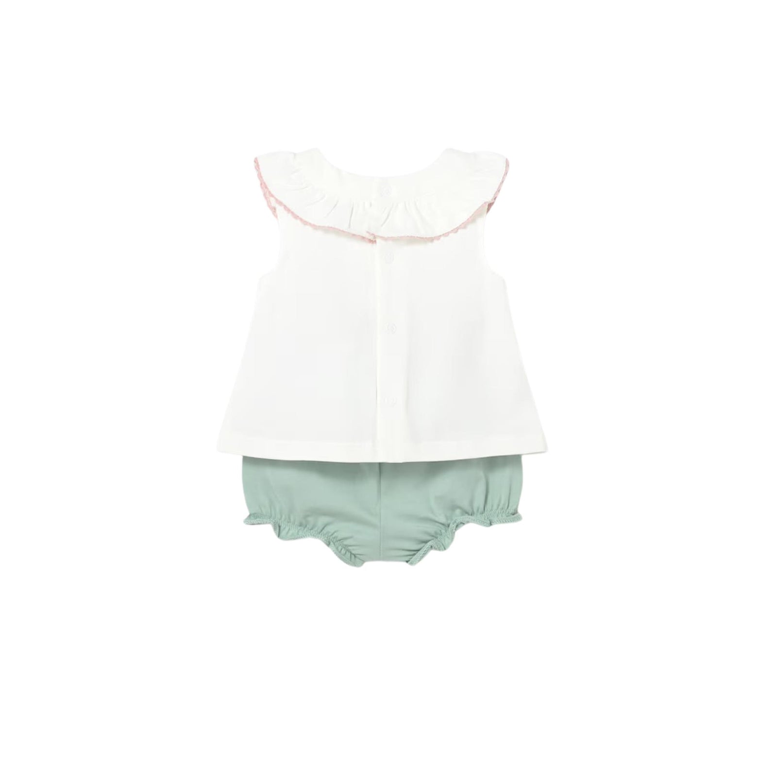 Layette Baby Girl Embroidered 2-Piece Shirt and Bloomer