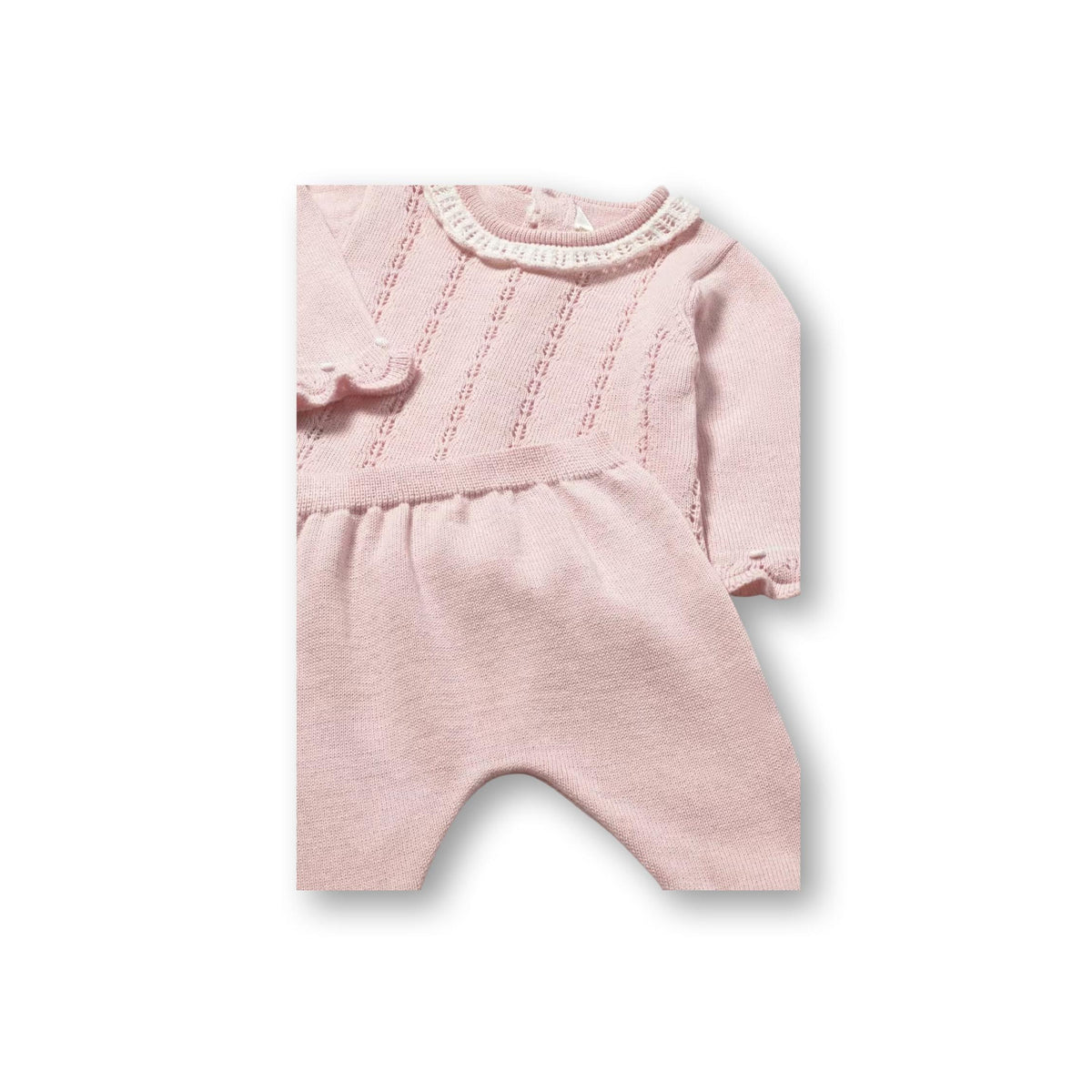 Layette Baby Girl Pink Knit 2-Piece Set