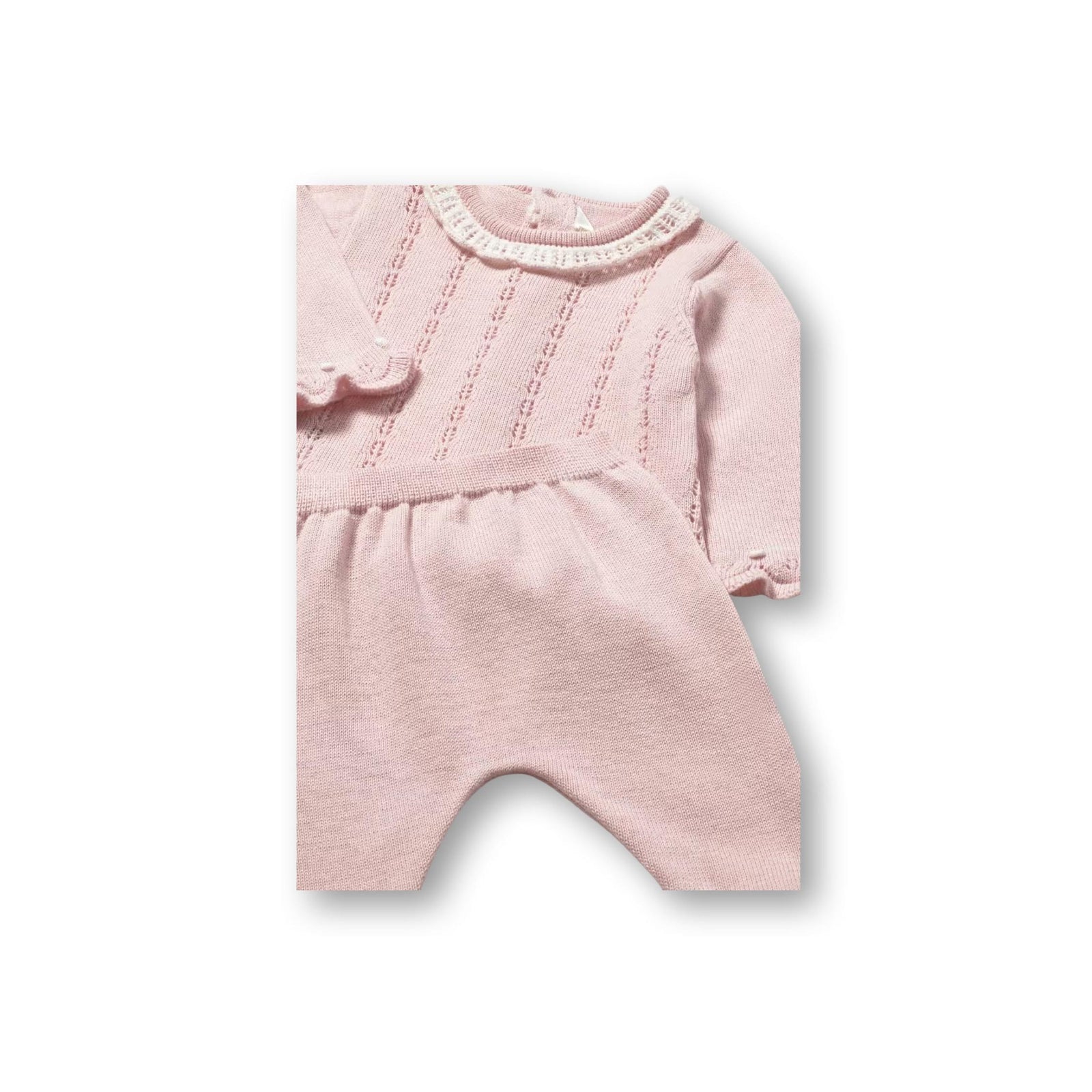 Layette Baby Girl Pink Knit 2-Piece Set