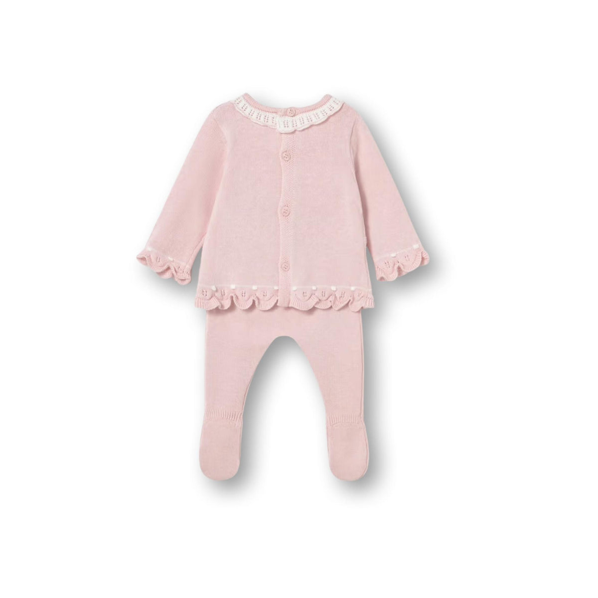 Layette Baby Girl Pink Knit 2-Piece Set