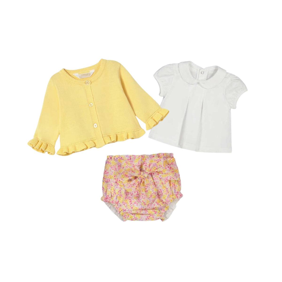 Layette Baby Girl 3-Piece Knit Set