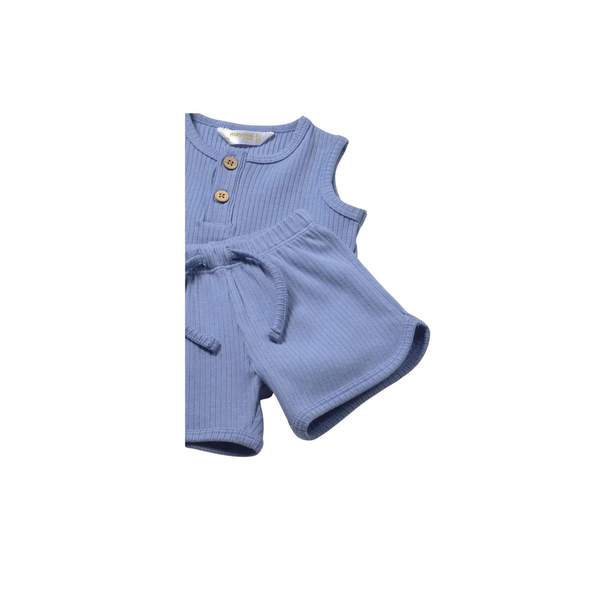 Baby Boy Blue Ribbed Tank and Short 3-Piece Set