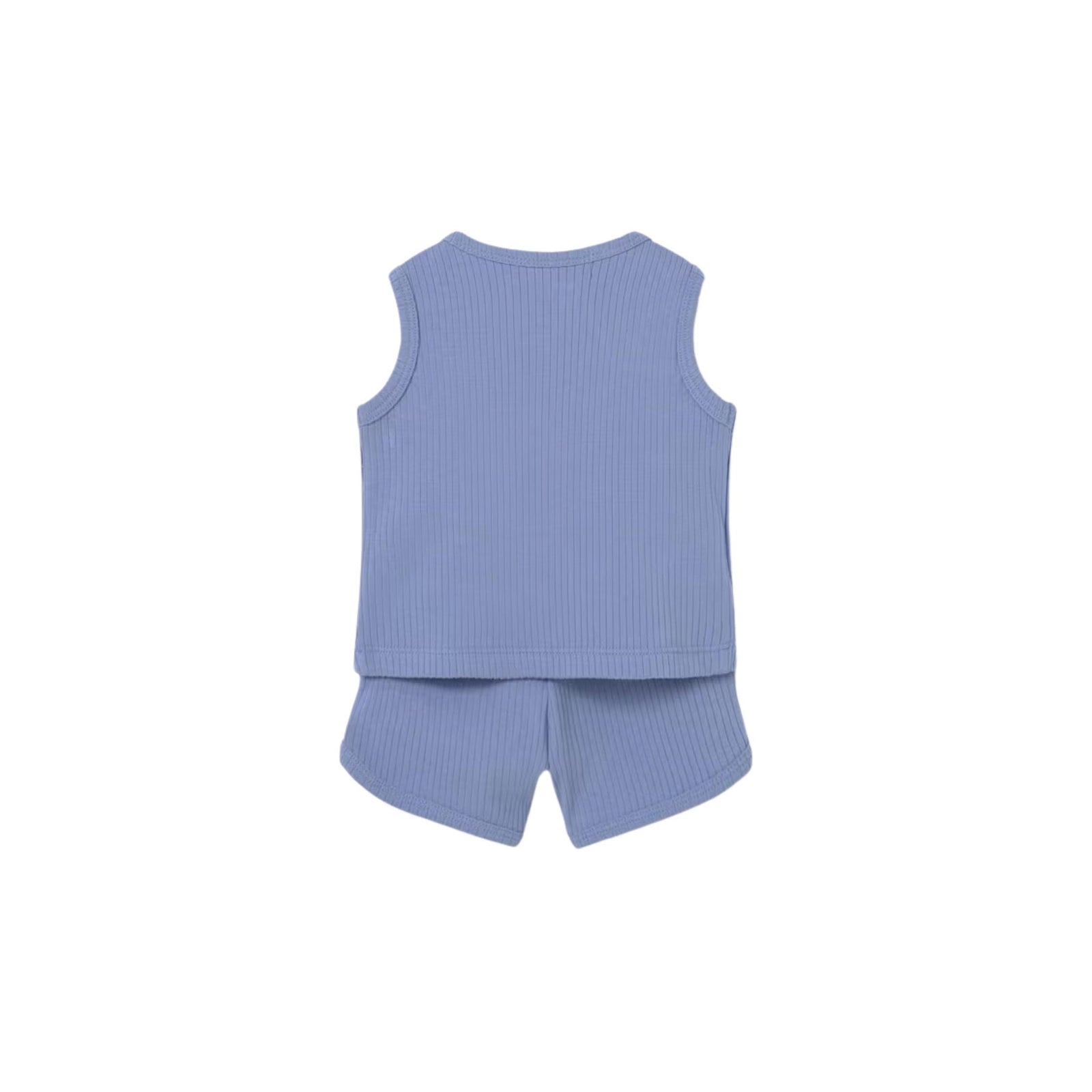 Baby Boy Blue Ribbed Tank and Short 3-Piece Set