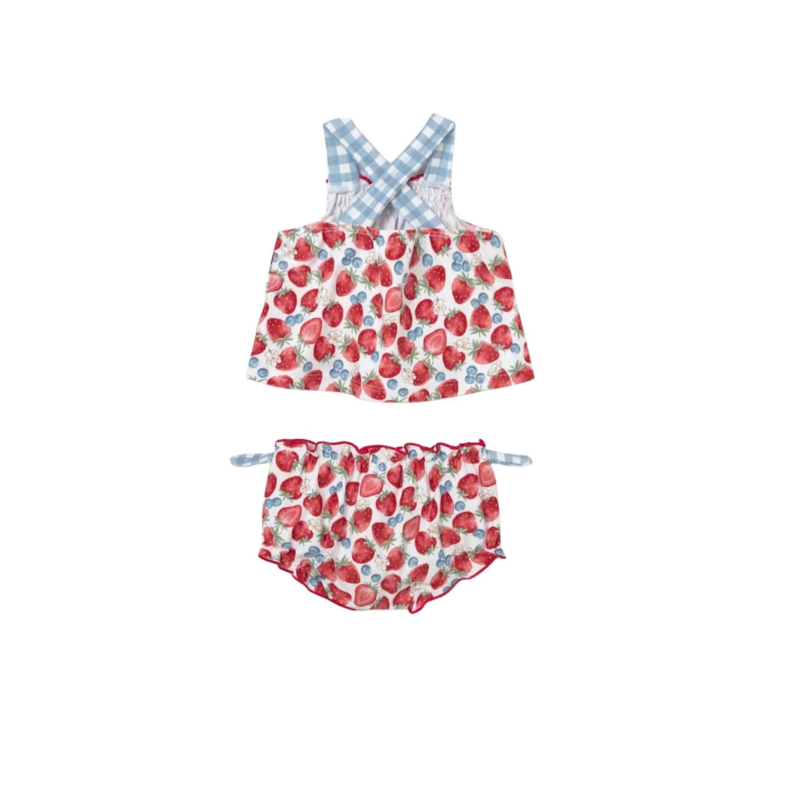 Baby Girl Strawberry Print 3-Piece Swimsuit