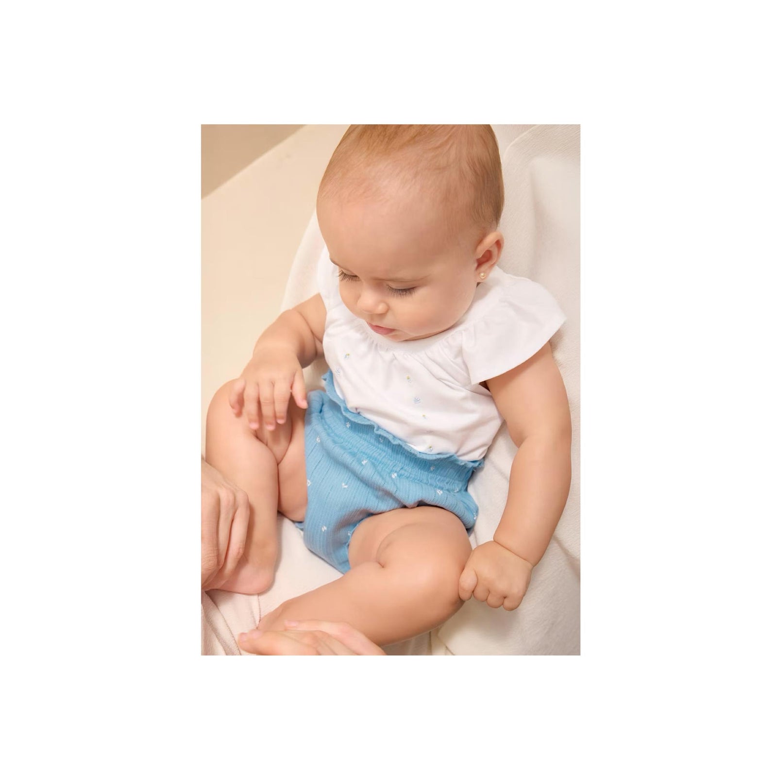 Baby Girl White Embroidered 2-Piece Bloomer Set
