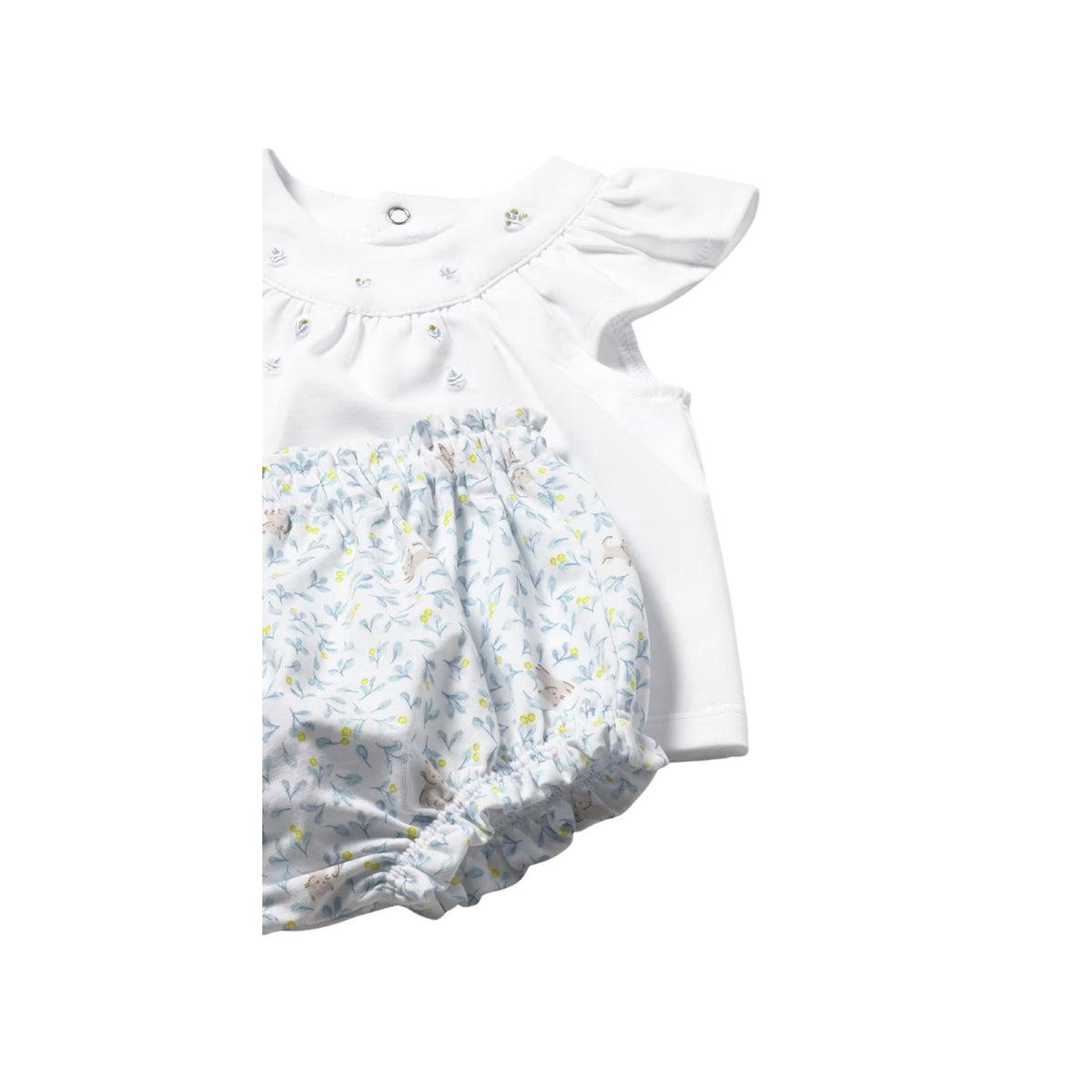 Baby Girl White Embroidered 2-Piece Bloomer Set