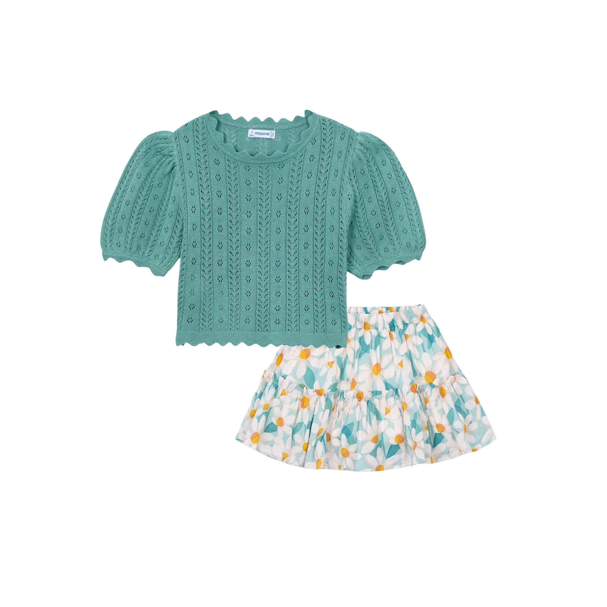 Girls’ Lace Pattern Knit Shirt