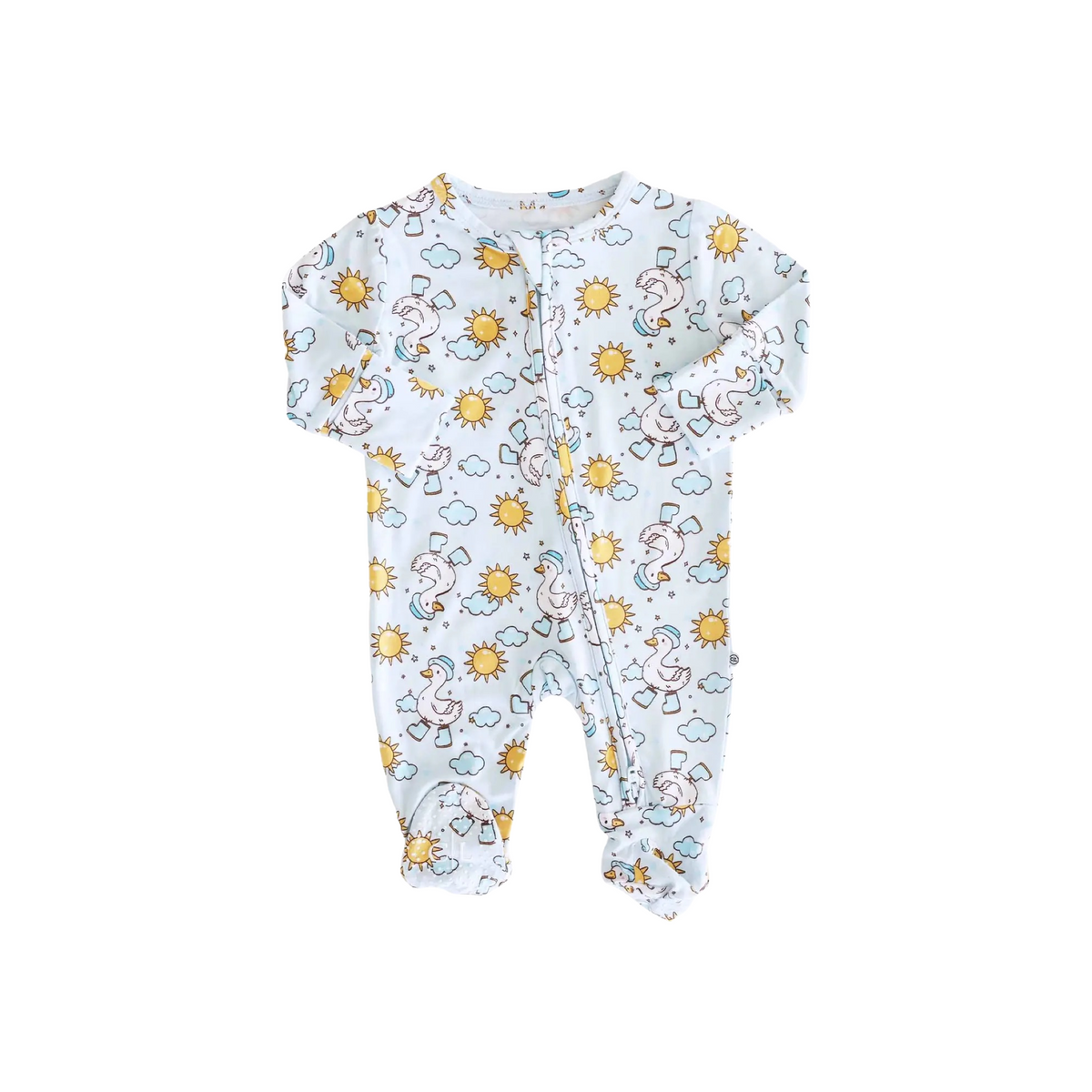 Silly Goose Zipper Footie Blue