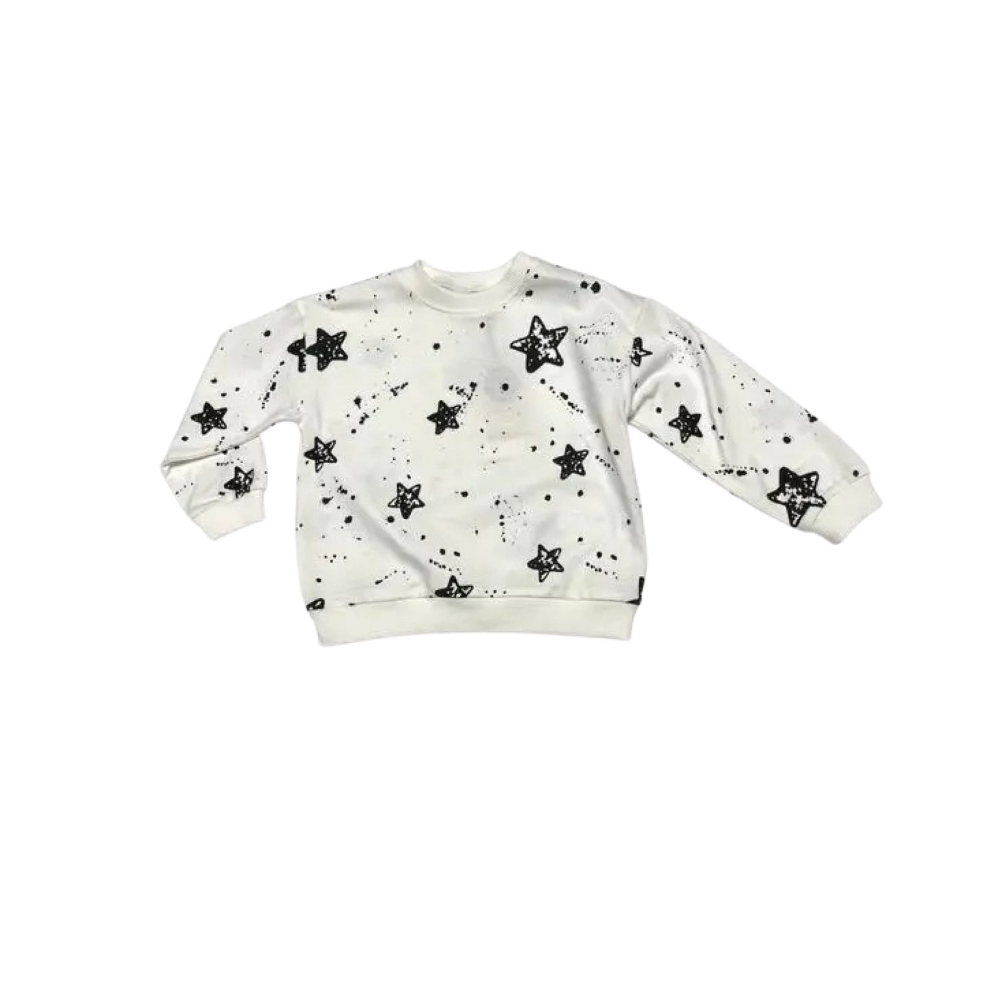 White & Black Star Stencils Sweatshirt