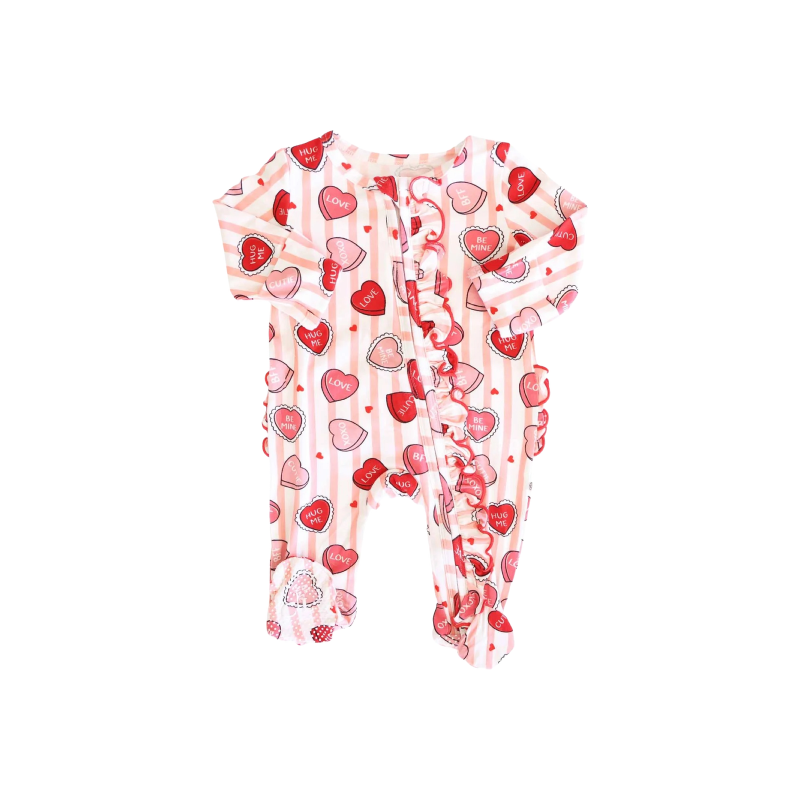 Sweet Like Candy Ruffle Zipper Footie