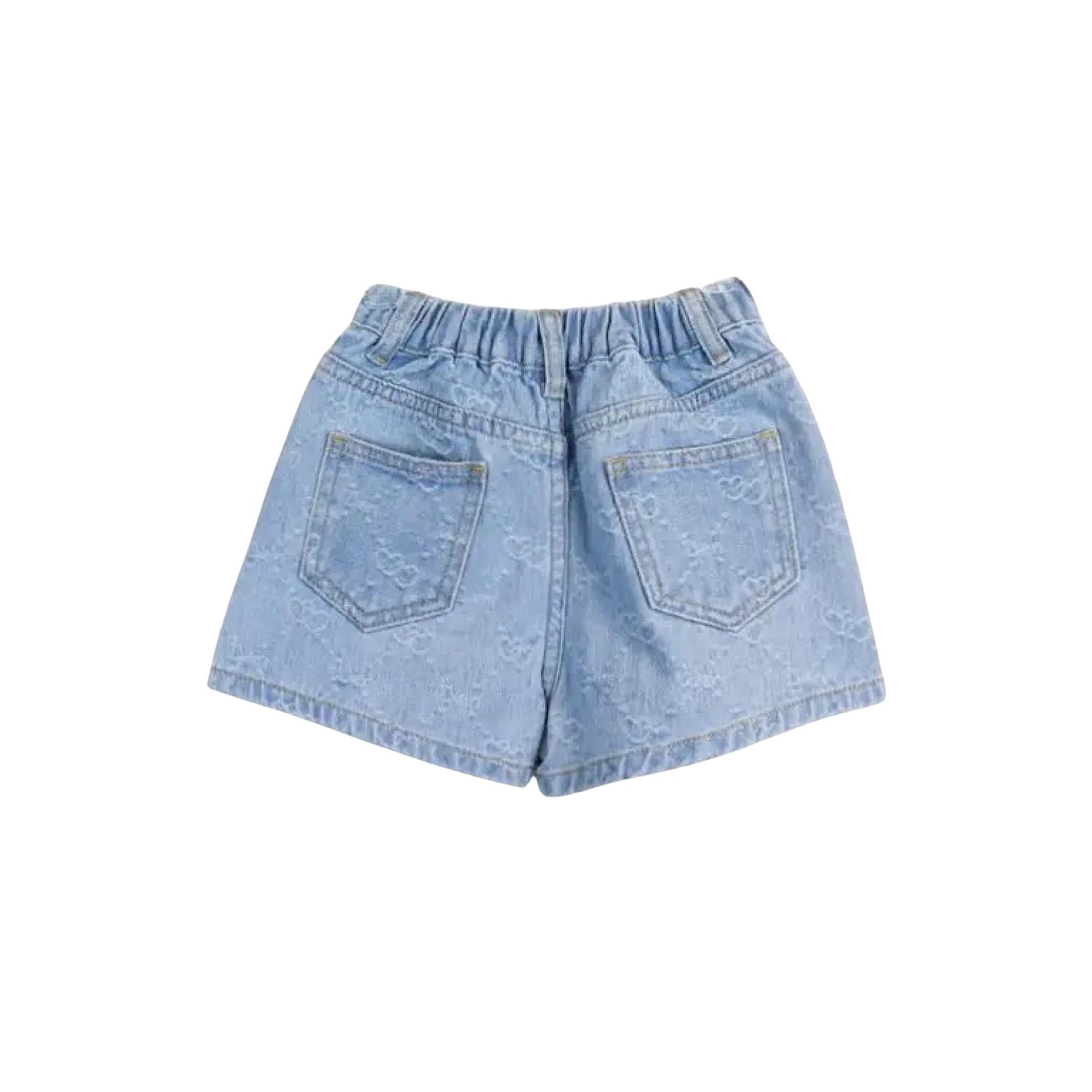 Hearts Pattern Denim Girls’ Short